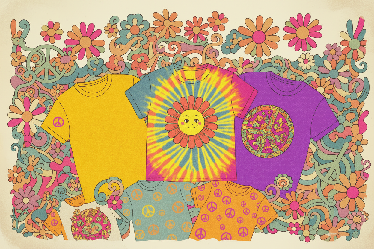 Hippie & Peace - ultra coloré chez T-shirt Vintage Factory