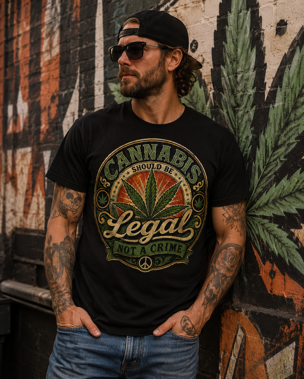 T-shirt vintage Cannabis Should Be Legal design rétro contre-culture années 70 underground – Tshirt Vintage Factory