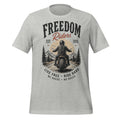 T-shirt unisexe gris chiné Vintage Factory avec motif Freedom Riders 1976 motard retro.