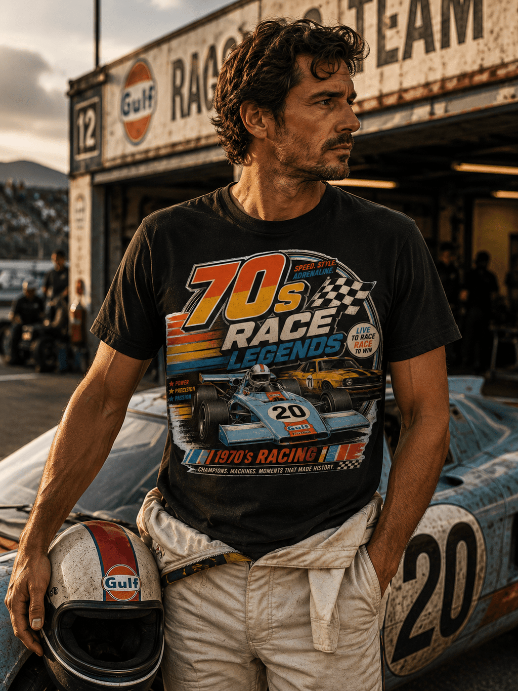 T-Shirt Vintage "70's Race Legend" - Tshirt Vintage Factory