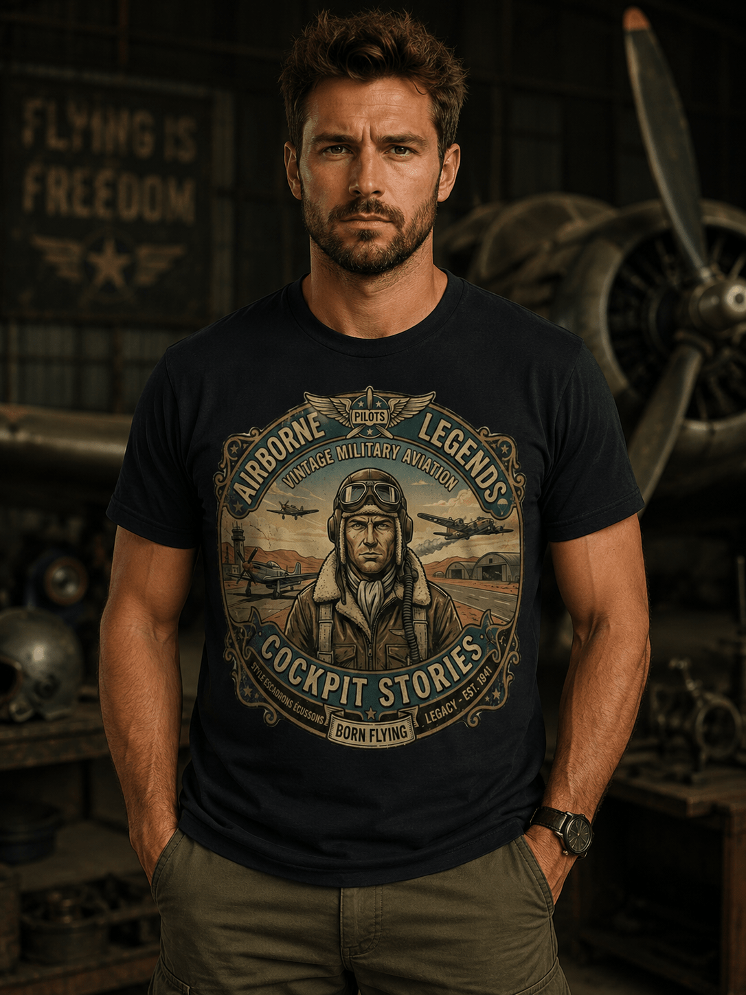 T-Shirt Vintage Airborne Legends - Tshirt Vintage Factory