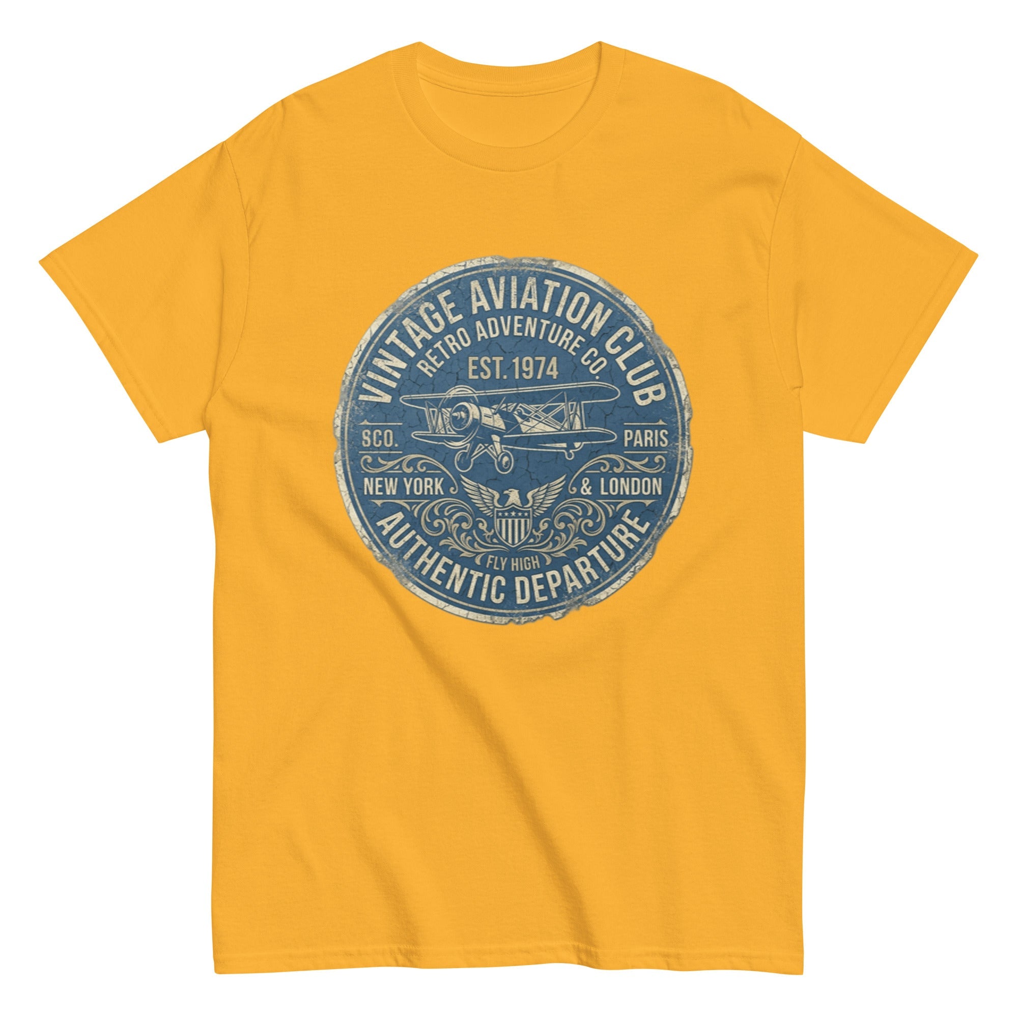 T-shirt Vintage Aviation Club 1974 - Tshirt Vintage Factory