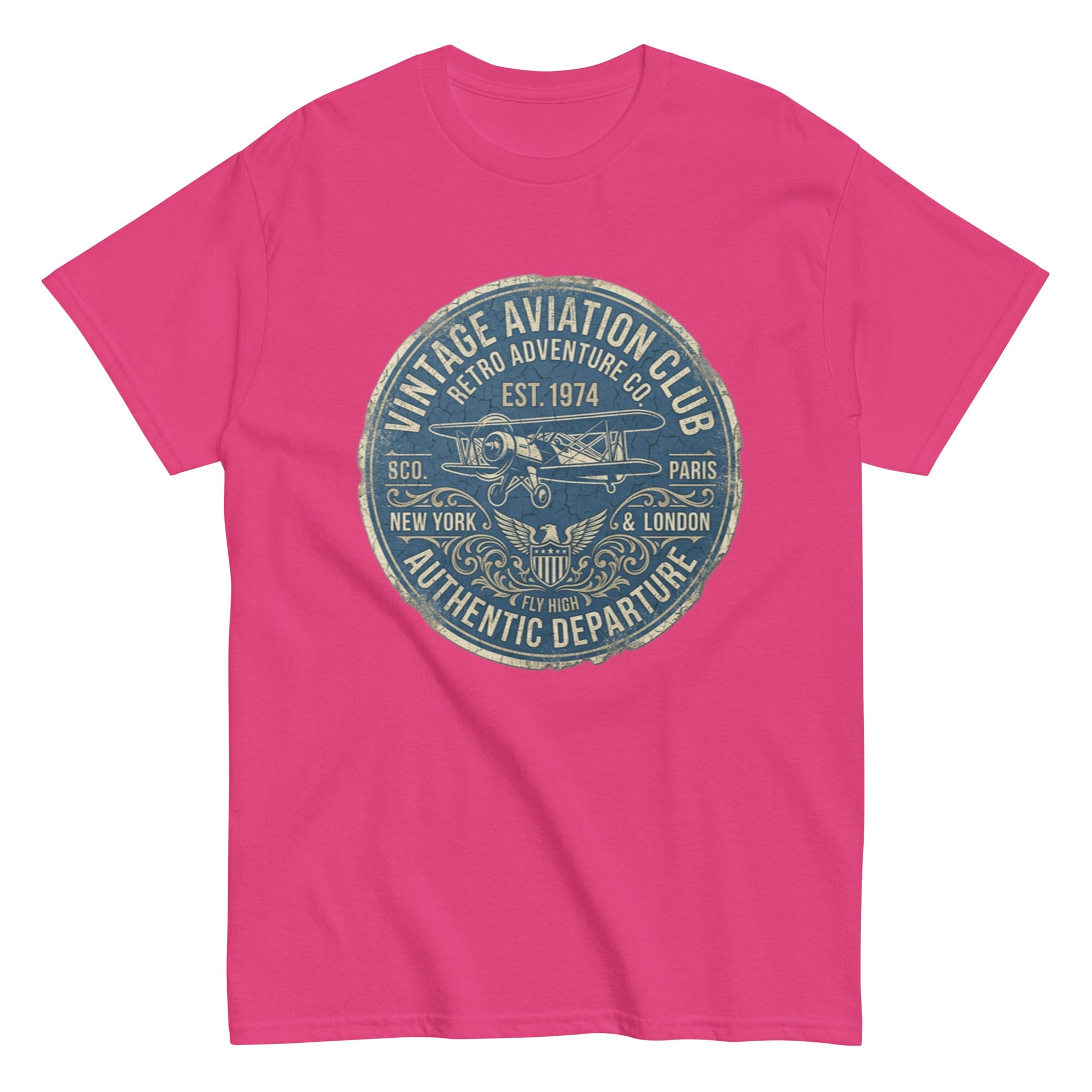 T-shirt Vintage Aviation Club 1974 - Tshirt Vintage Factory