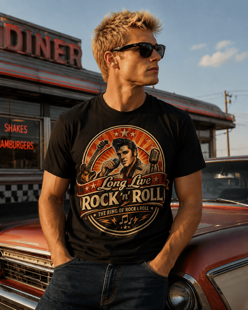 T-Shirt Vintage Elvis Presley – The King of Rock ’n’ Roll - Tshirt Vintage Factory