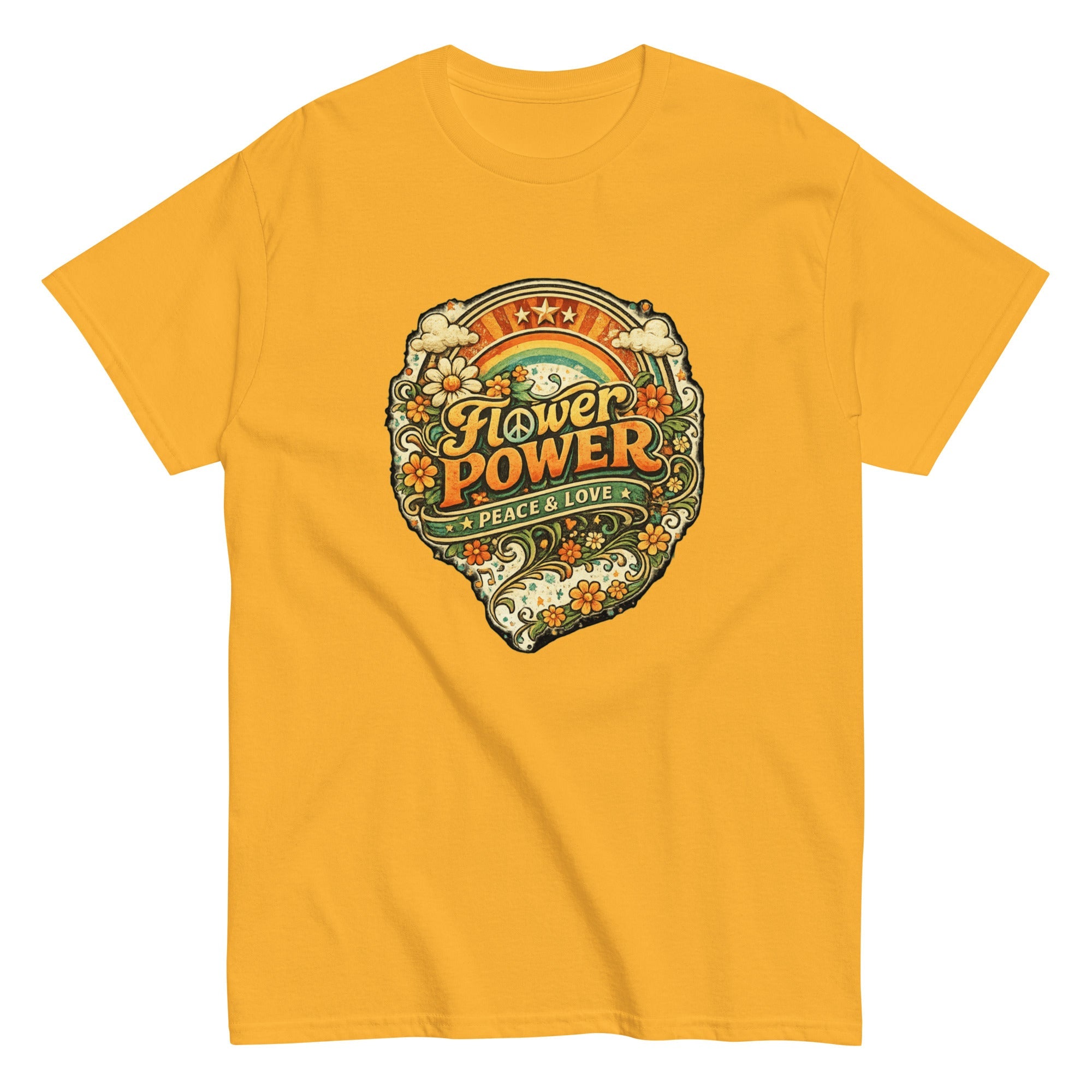 T-Shirt Vintage “Flower Power – Peace & Love” - Tshirt Vintage Factory