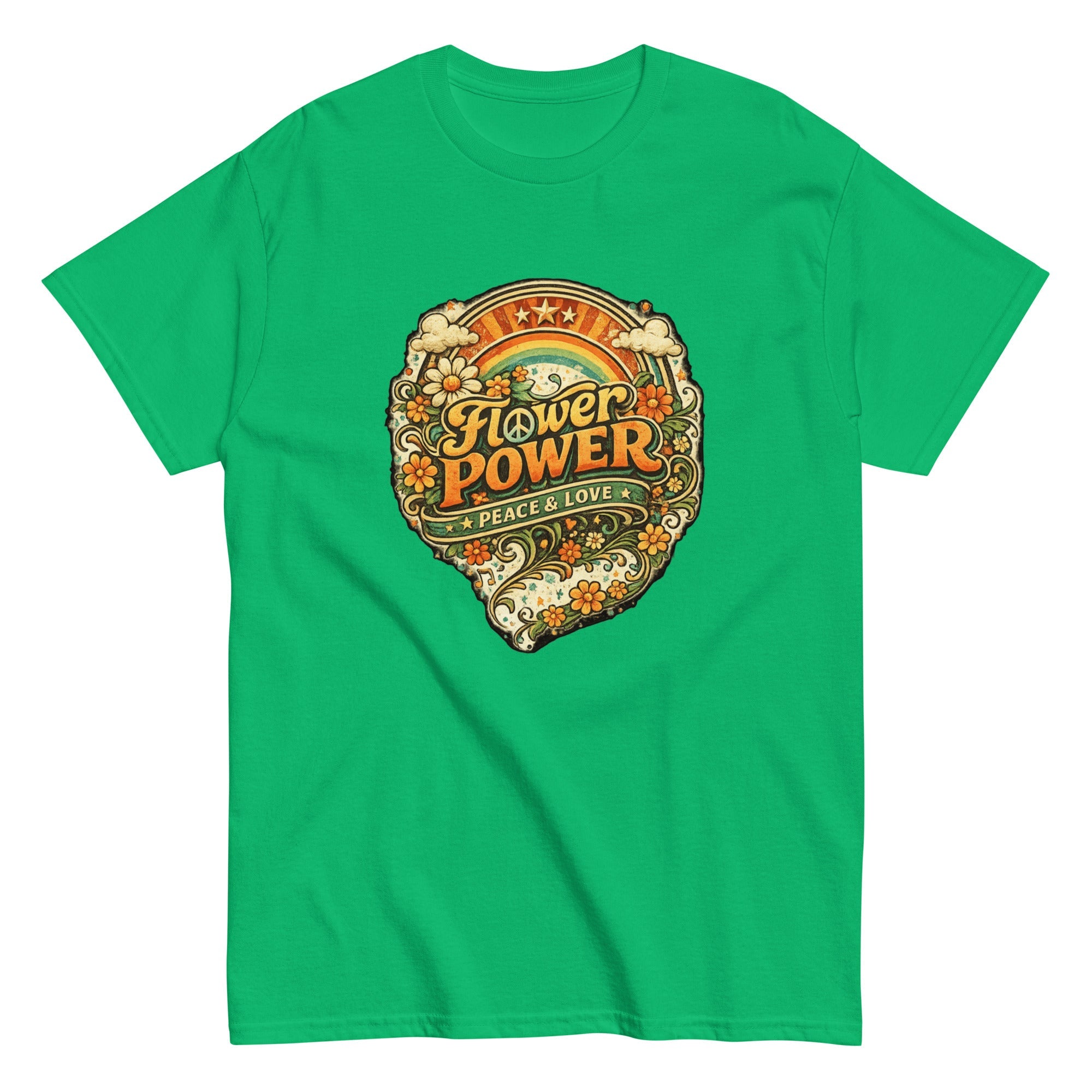 T-Shirt Vintage “Flower Power – Peace & Love” - Tshirt Vintage Factory