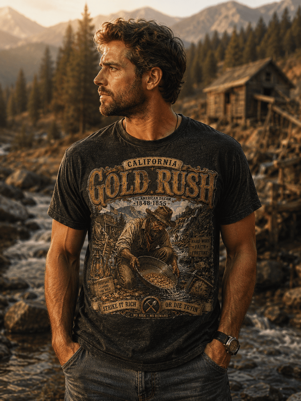 t-shirt vintage “Gold Rush” - Tshirt Vintage Factory