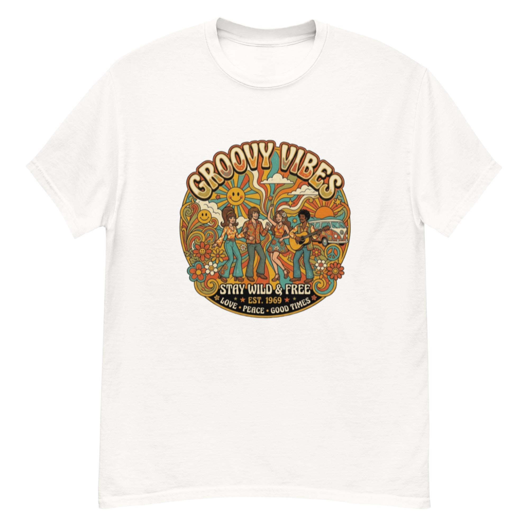 T-shirt vintage Groovy Vibes - Tshirt Vintage Factory