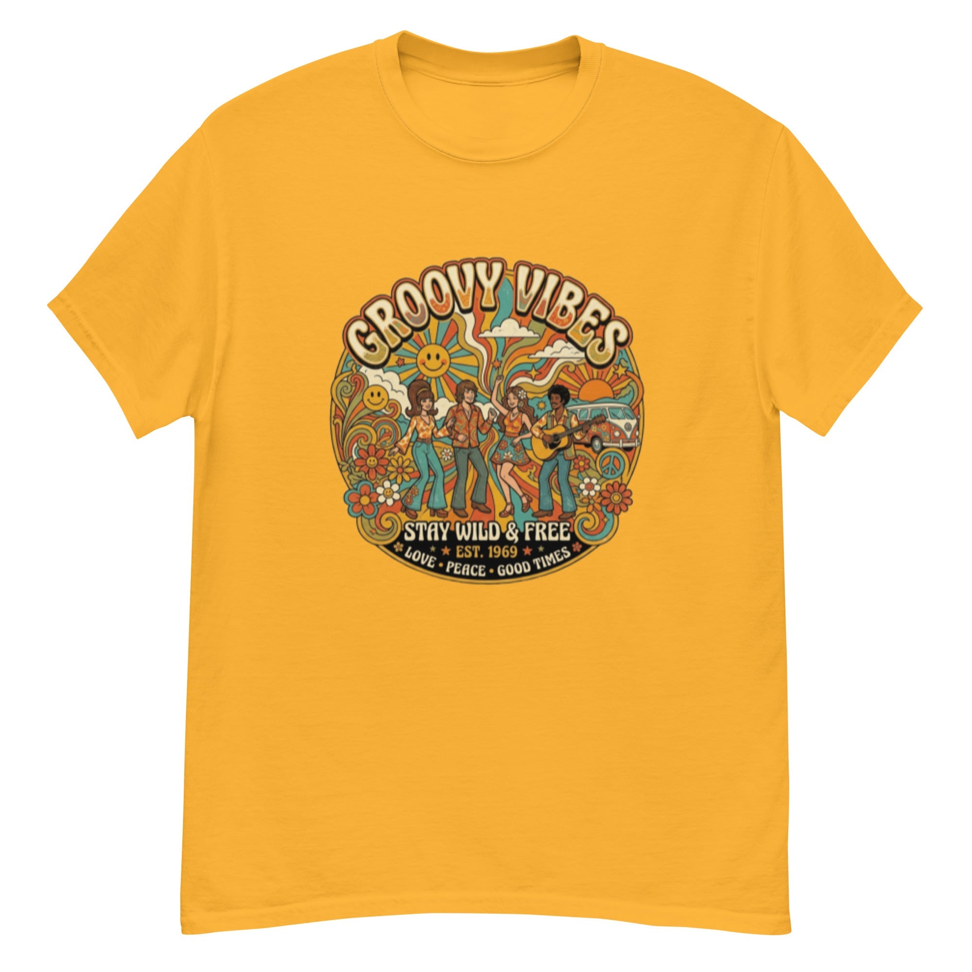 T-shirt vintage Groovy Vibes - Tshirt Vintage Factory