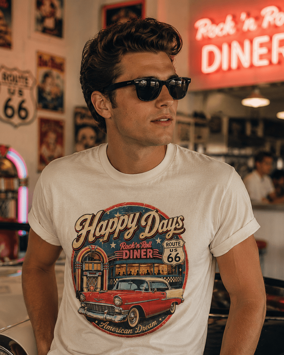 T-shirt vintage Happy Days - Tshirt Vintage Factory