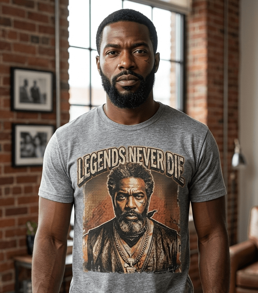 T-shirt vintage Légende Never Die : L'Empreinte de l'Immortalité - Tshirt Vintage Factory