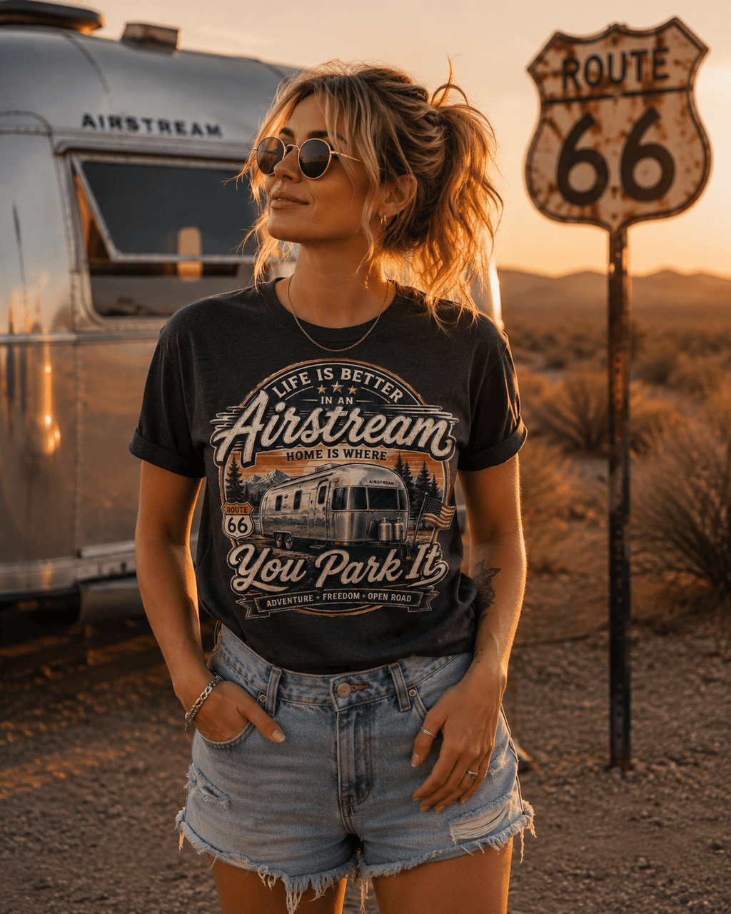 T-Shirt Vintage Life Is Better In An Airstream – Route 66 - Tshirt Vintage Factory