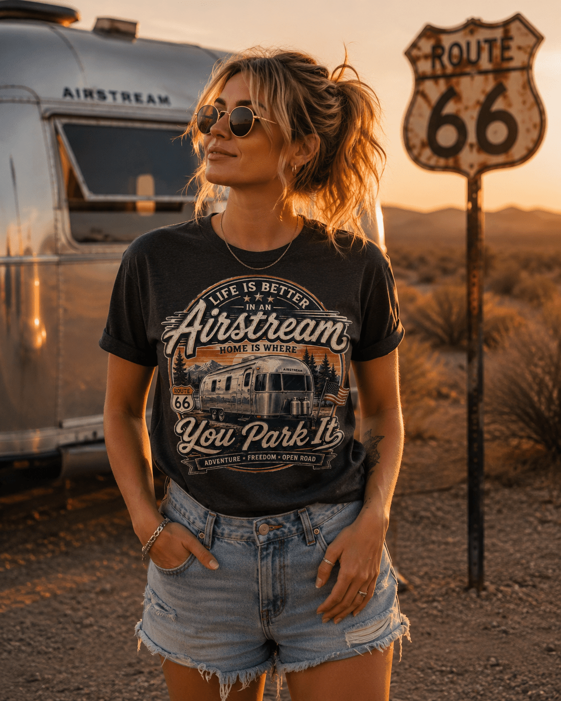 T-Shirt Vintage Life Is Better In An Airstream – Route 66 - Tshirt Vintage Factory