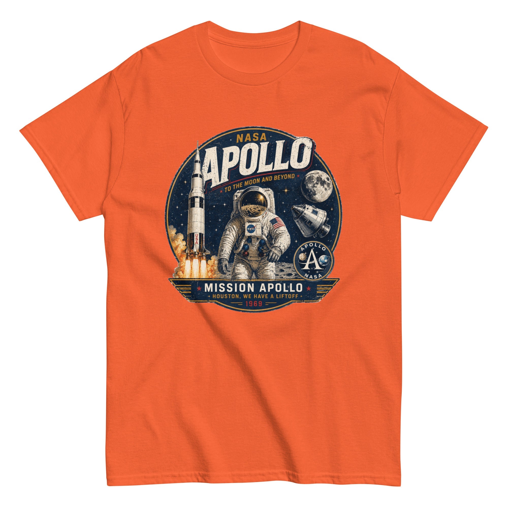 T-Shirt Vintage "Mission Apollo – Houston, We Have a Liftoff" - Tshirt Vintage Factory