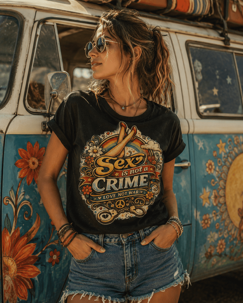 T-Shirt Vintage “Sex Is Not a Crime” – Style Hippie Retro 70’s - Tshirt Vintage Factory