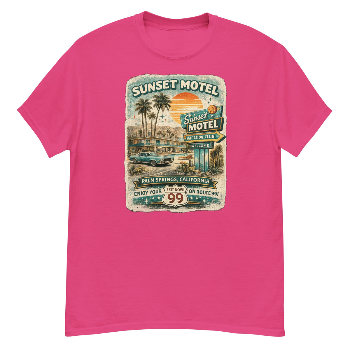 T-Shirt Vintage Sunset Motel - Tshirt Vintage Factory