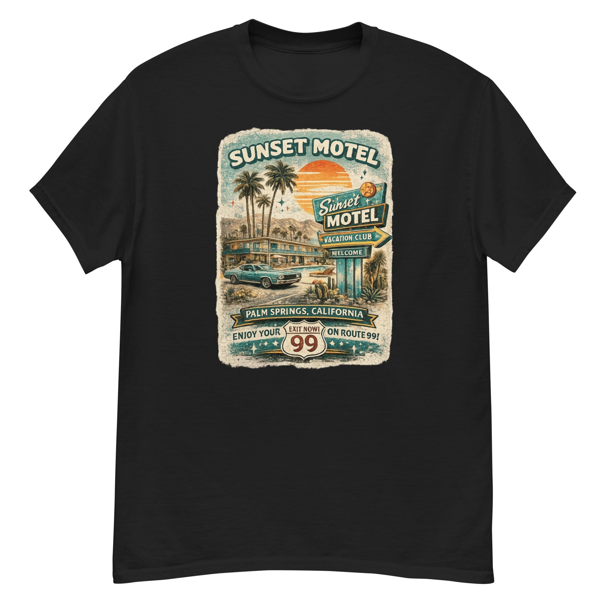 T-Shirt Vintage Sunset Motel - Tshirt Vintage Factory
