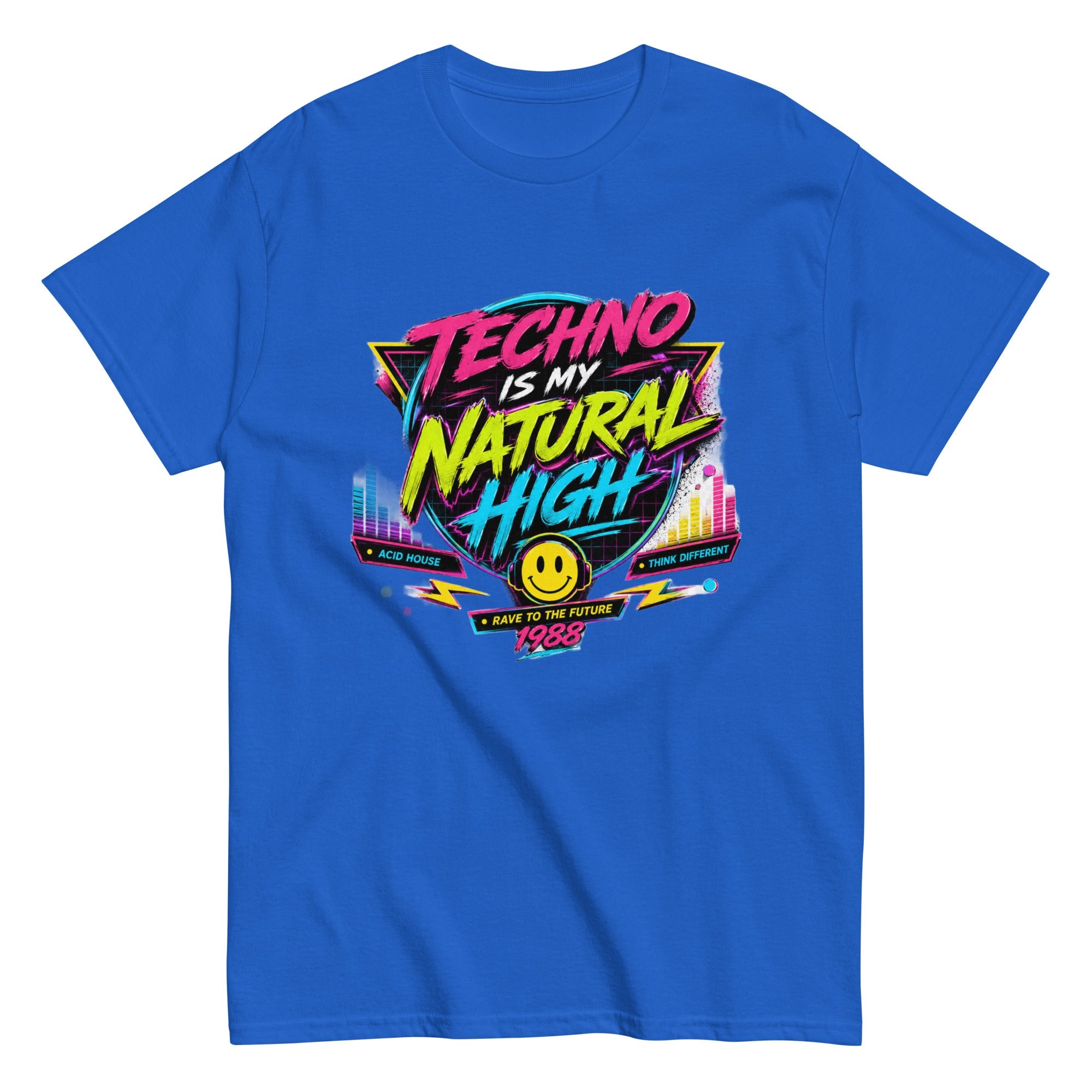 T-Shirt Vintage Techno Is My Natural High 1988. - Tshirt Vintage Factory