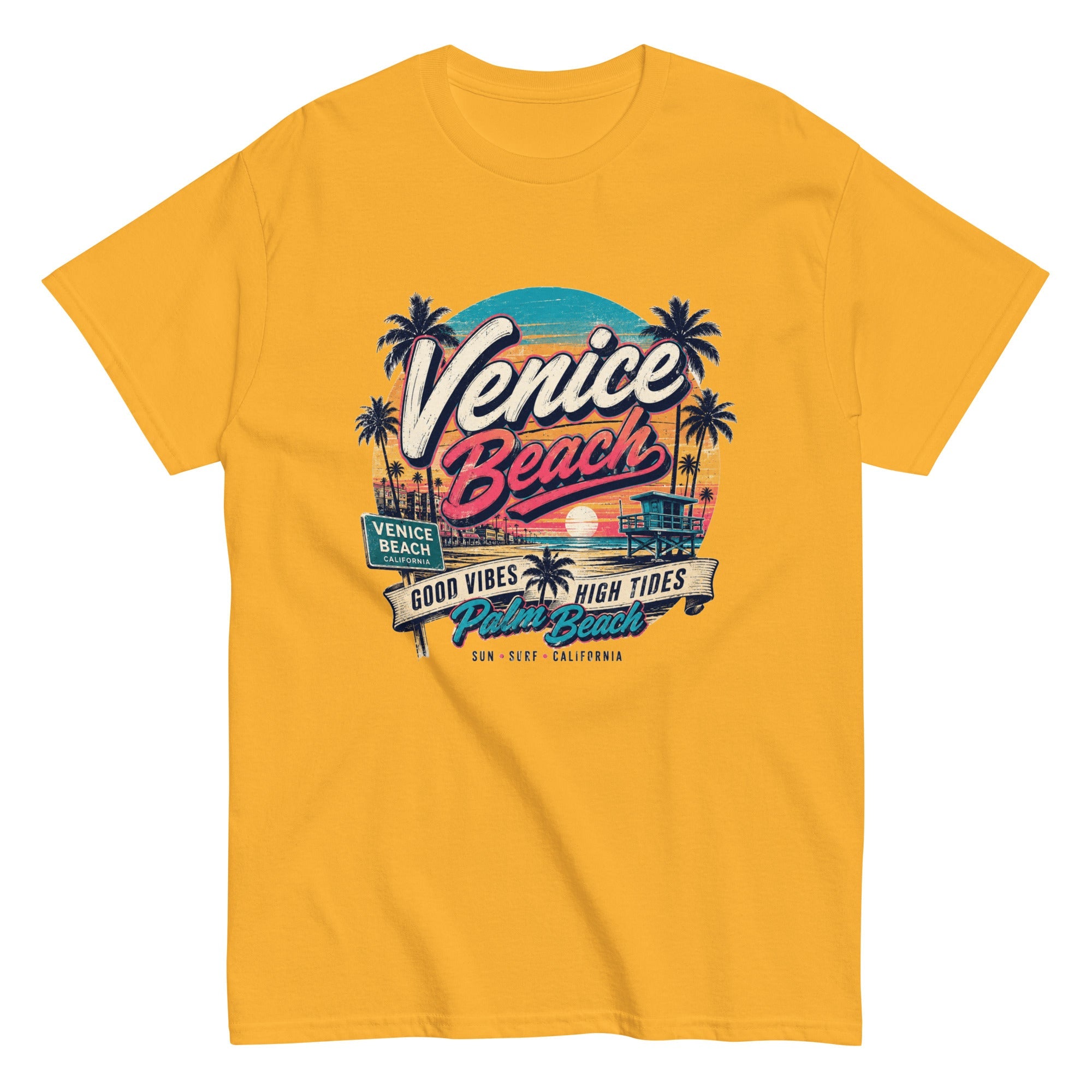 T-Shirt Vintage Venice Beach – Good Vibes High Tides - Tshirt Vintage Factory