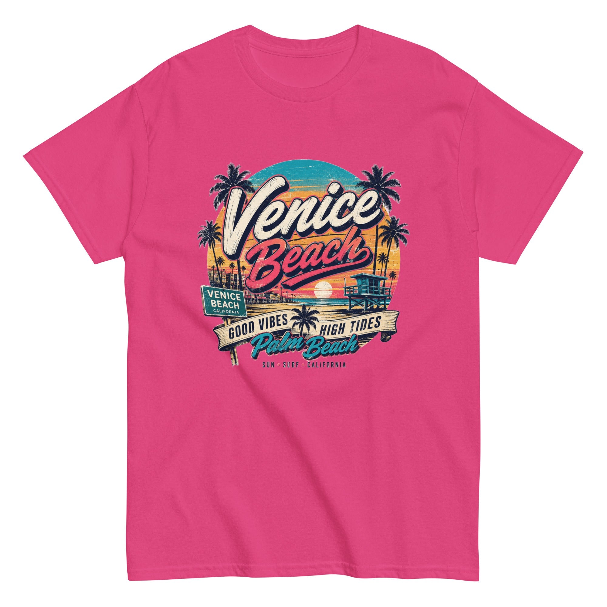 T-Shirt Vintage Venice Beach – Good Vibes High Tides - Tshirt Vintage Factory
